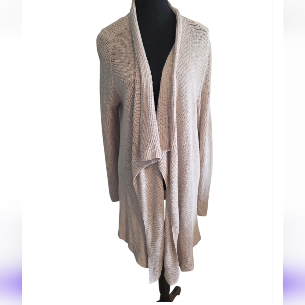 Eileen Fisher organic linen waterfall cardigan Sz XL